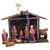 Christmas Nativity Holy Family Statue Set with Manger, 9 Piece