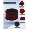 3-Pieces Winter Beanie Hats, Scarf and Touch Screen Gloves Set