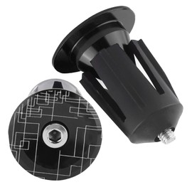 End Cap Steering Wheel End Cap Stability High Hardness Suitable for 15.9-21.4mm Car Vehicle Bicycle Bar End Plug Aluminum Alloy 2pcs (Black)