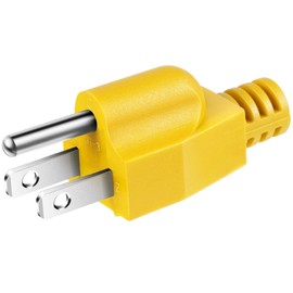 Dreyoo Neutral Ground Bonding Plug for Portable Inverter Generator, Grounding Plug Surge Protector Generator with Floating Neutral on RV, Motorhome, Camper for Open Ground Error(Yellow,1 Pack)