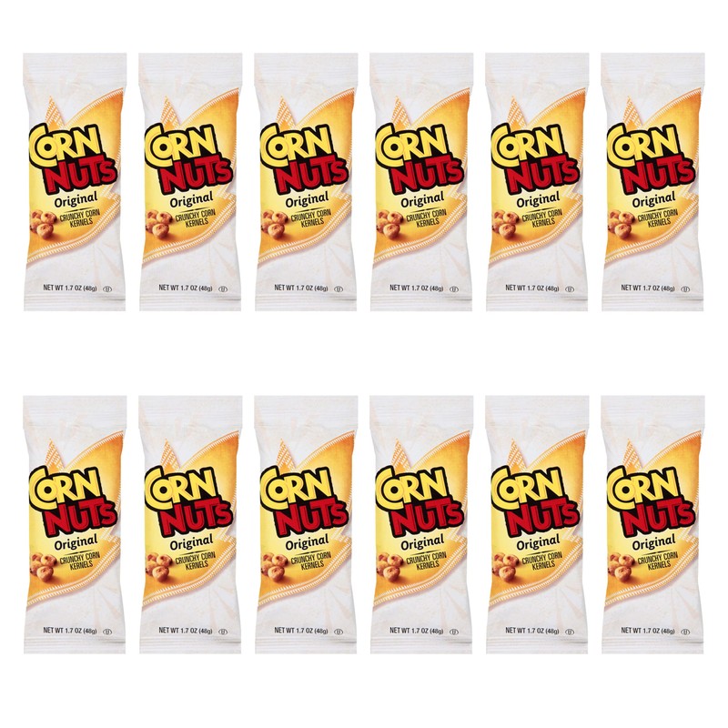 Corn Nuts Original Crunchy Corn Snacks, 1.7 oz Bags (12