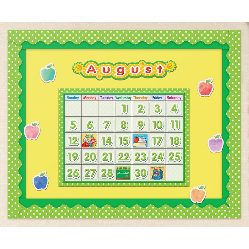 Teacher Created Resources TCR4188 Polka Dot School Calendar Bulletin Board