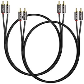 J&D RCA Cable, (2 Pack) Gold-Plated RCA Audio Cables, 2RCA Male to 2RCA Male Stereo Audio Cable for Speaker, HiFi Systems, Home Theater, Amplifiers,TV, 15 Feet