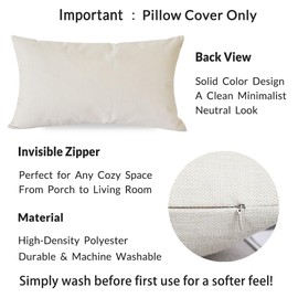 HERHOME Decorative Throw Pillow Cover 12x20 Inch Welcome to Our Happy Place Dusty Blue Outdoor Farmhouse Front Porch Patio Decor Lumbar Cushion Case Decoration for Home Living Room Sofa Couch