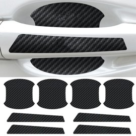 Universal Door Handle Protector, Set of 8, Universal Fit for Various Vehicles, Anti-Scratch, Carbon, Door Knobs, Guard, Parts, Scratches, Waterproof, Easy to Install