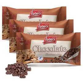 Lieber's Chocolate Flavored Chips - 9 oz Bag - Gluten-Free, Vegan, Dairy-Free Chocolate Chips - Perfect for Baking, Snacking, and Desserts – 3 Pack