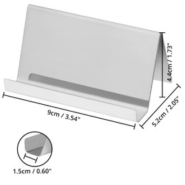 Belle Vous Business Card Holder Metal Stainless Steel (Pack of 2) - Stainless Steel Organiser Business Cards Storage up to 30 Business Cards - Silver Colour Business Card Holder Silver Name Badges