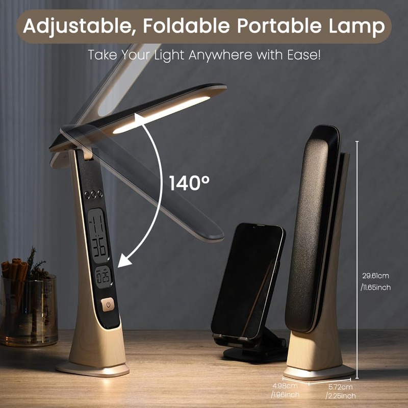 WILIT Rechargeable Lamps Cordless Table Lamp, Foldable Portable Desk Lamp,
