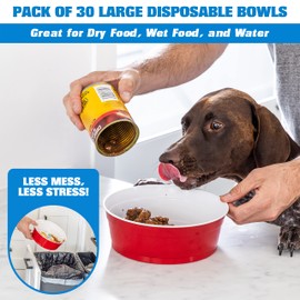 Party Dog Disposable Red Cup Style Pet Food Bowls for Cats and Dogs - Large and Small Sizes