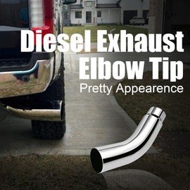 Floshine Diesel Exhaust Elbow Tip, Side Exit Exhaust Tip, chromed Turndown Exhaust Tip (No Clamp, 4'' inlet / 6'' outlet)