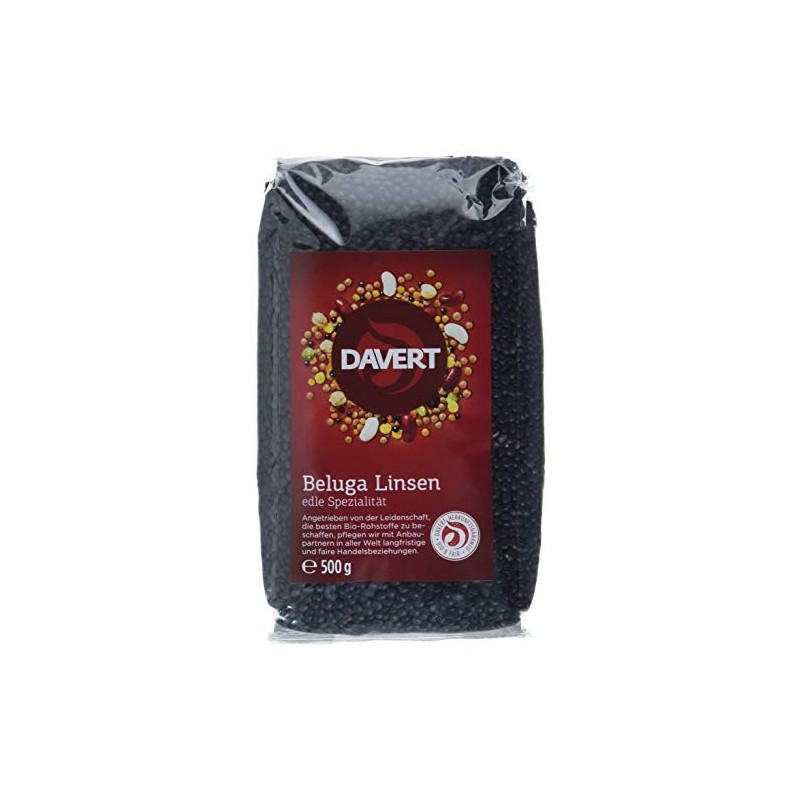 Davert Beluga Lentils Black, 500 g, Organic