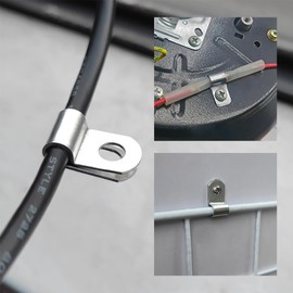 ZORZA 20Pcs 304 Stainless Steel R Type Cable Clamps Rust-Proof & Moisture-Resistant Metal Cable Clips for Secure Cable Fixing Ideal Wire Management Solution for Electric Wires,Single Pipe Clamps