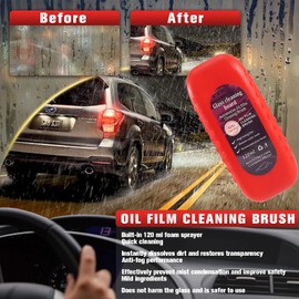 3 PCS Automotive Oil Film Cleaning Brush All-in-One Oil Film Remover for Car Windshields Prevents Rain and Fog Cleaning Glass Brush Windshield Cleaner Tool With Brush Improves Clarity and Visibility