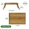VaeFae Acacia Bed Table Tray, Wooden Breakfast Tray with Folding