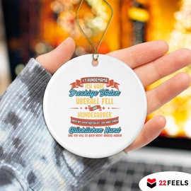 Dog Mum Women Christmas Decoration Tree Pendant Christmas Tree Decoration Ceramic Round Mummy Dog Mom Puppy Office Dog Saying