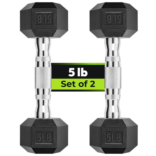Hex Dumbbell Rubber Encased Dumbbell Strength Training Hex Dumbbell, Hand