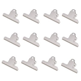 XMHF 3inch Large Bulldog Clip, Silver Stainless Steel File Money Binder Clips Clamps/Metal Food Bag Paper Clips for Home Office School Paper Supplies 12Pack