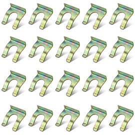 Visxcnu Pack of 30 Brake Line Holders, U-Shape Metal Brake Hose Retaining Clamp, Galvanised Universal Hose Retaining Clip Set for Car Hose Systems and Brake Systems
