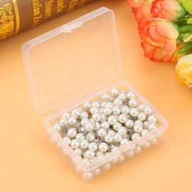 200PCS Pearl Push Pins, Round Ball Plastic Pushpin Marking Thumbtack Pins Decorative Thumb Tacks Drawing Thumbtack Ball Map Pins Tack Push Sewing Pins for Cork Board Map Calendar Photo Wall