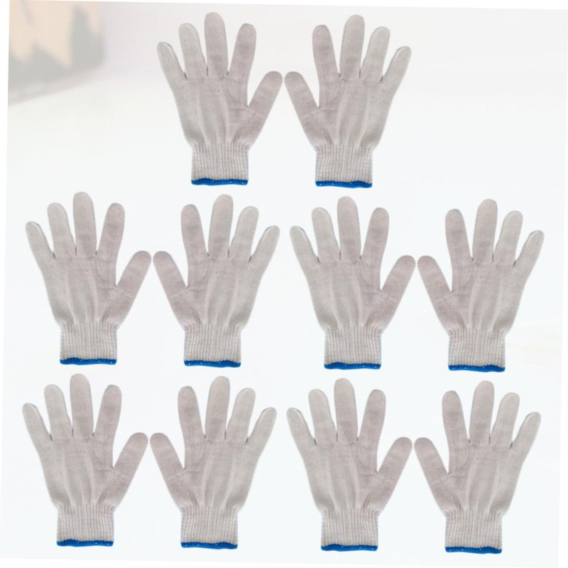 Operitacx 10pcs Wearproof Cotton Yarn Gloves Durable Protective Gloves for