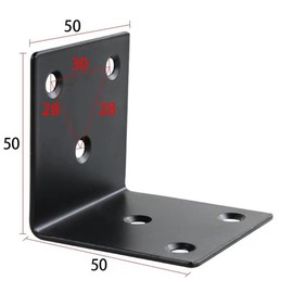 4Pcs Black Angle Brackets,304 Stainless Steel Angle Reinforced Metal Braces,Corner Brackets,L Repair Connector for Shelf,Chair,Desk Fixing 50*50*50mm