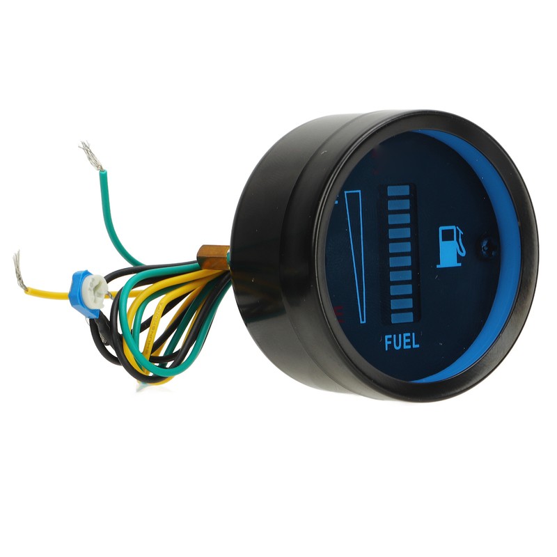 Motorcycle Fuel Level Gauge 52mm Housing Diameter LED Light Display