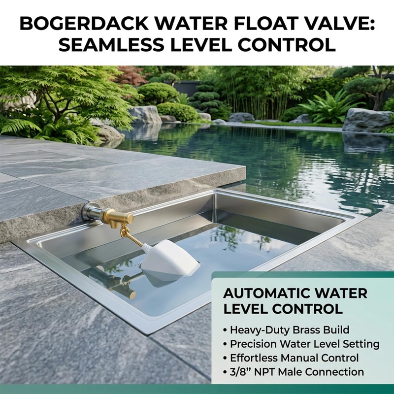 BOGERDACK 1PCS 3/8" NPT Male Water Float Valve, Automatic Fill