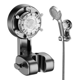Shower Head Holder Suction Cup, Shower Head Holder, Universal Shelf Shower No Drilling, Suction Cup Shower Head Holder, Universal Shower Head Holder, Suction Cup, Height-Adjustable Bathroom