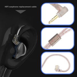 Create idea C Pin 3.5mm Earphone Replacement Cable Without Microphone, Compatible with KZ ZST/ZSR/ED12/ES3/ES4/ZS10/AS06 Stereo Headphone Cable