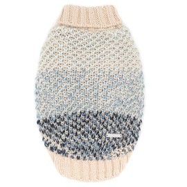 cyeollo Small Dog Sweater Turtleneck Knitted Dog Sweaters Soft Knitwear Gradient Color Classic Warm Winter Dog Clothes for Small Dogs