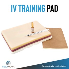 ROONOVA: IV Training Pad | Portable Practice Injection Model with 3 Layer | Represents Skin, Fat and Muscle | Complete with A6 Blank Page Notepad | Nurse & Doctor Practice Pad | High Quality Material