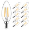 Ascher E12 Candelabra LED Light Bulbs 60 Watt Equivalent, Warm