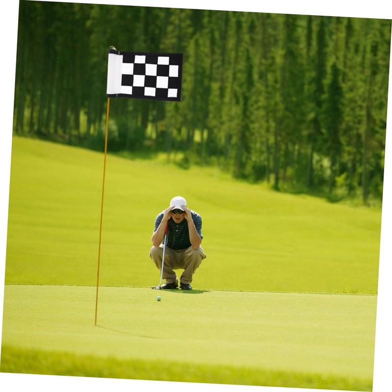 BESPORTBLE Golf Practice Flag Checkered Detachable Training Flag for Putting