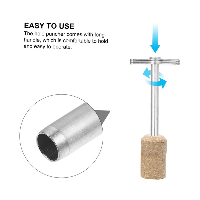 CIYODO 4Pcs Laboratory Hole Puncher Set Manual Rubber Stopper Piercing