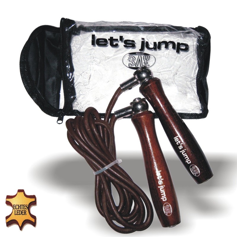 BAY® LETS JUMP 0.8 cm Thick Professional Leather Skipping Rope