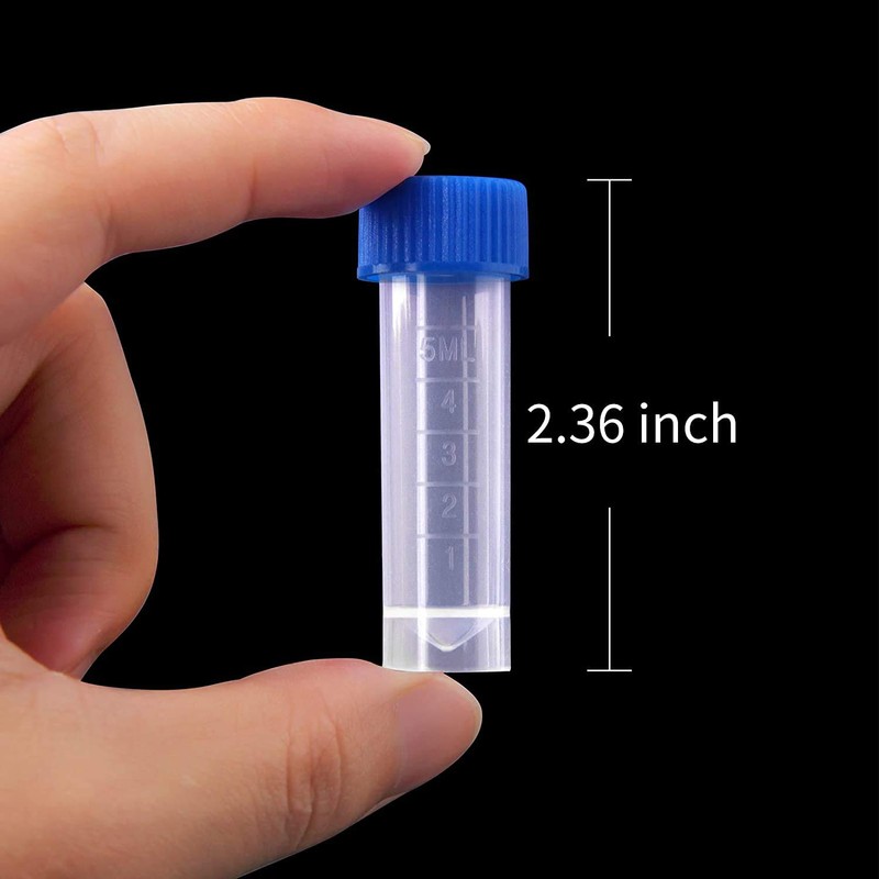 5ml Plastic Test Tubes Screw Caps Small Bottle Vial Storage