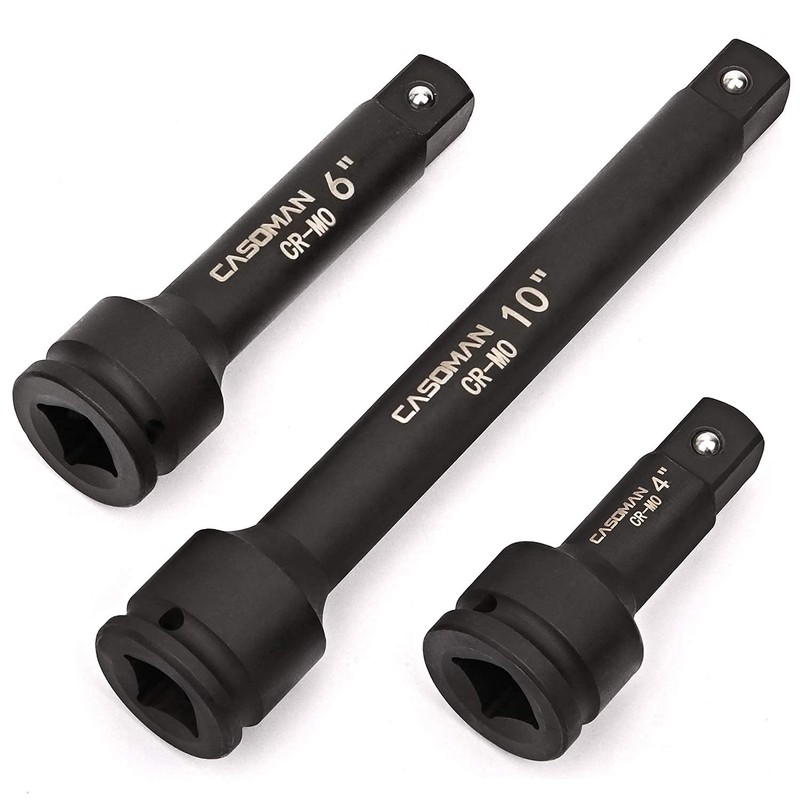 CASOMAN 3/4” Drive Impact Extension Bar, Cr-Mo Steel,3-Piece Set 4”,
