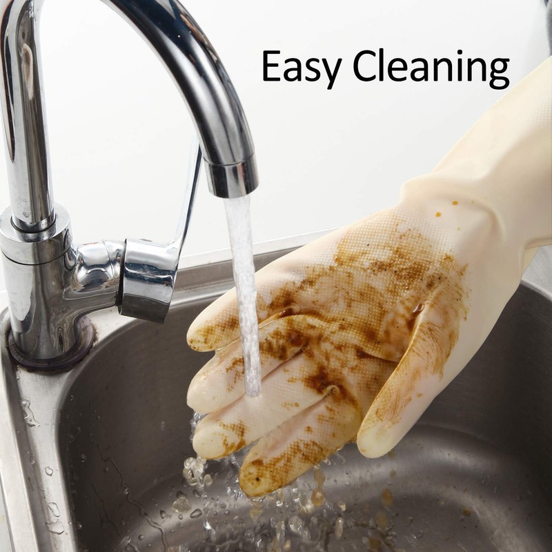 BOOMJOY 3 Pairs Cleaning Gloves, Nitrile Rubber Kitchen Gloves Heavy