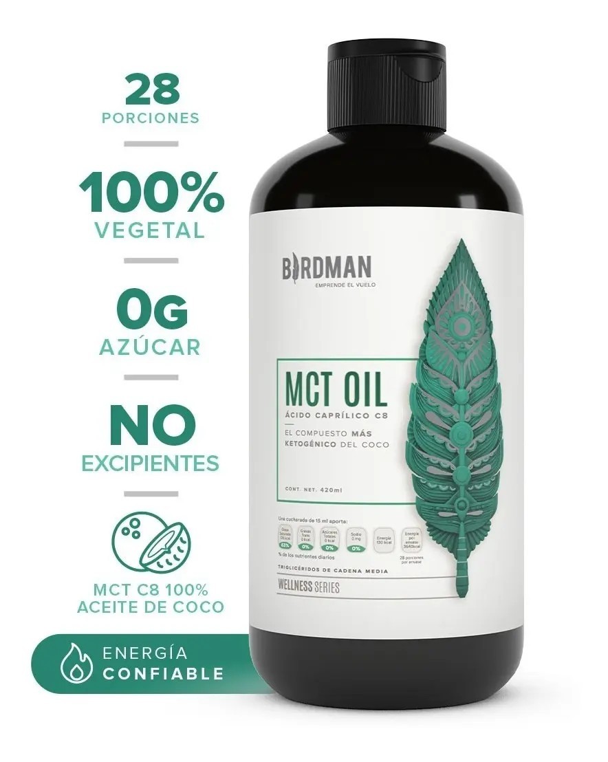 Birdman Mct Oil Ácido Caprílico C8 420ml  28 Servicios