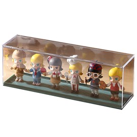 MASSIOSTAN Acrylic Display Cases for Models - Clear Box for Figures - PRE-ASSEMBLED - Clear Case - Small Display Cabinet Collectables - Toughened Plastic Boxes - Mini Figure Cabinets (Green)