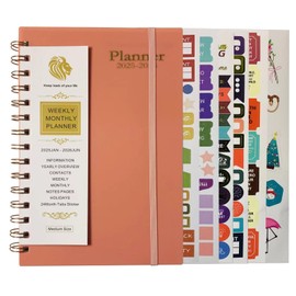 ZACHMEST Daily Planner 2025-2026 with Stickers, Weekly & Monthly 2025 Planner with Twin-Wire Binding, JAN 2025 - DEC 2025 18 Months A5 Calendar Planner, 5.6'' x 8.1''
