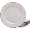 ZAROCRUS Classic Vintage White Melamine Dinner Plate Set, 11-inch Lightweight