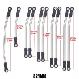 RC Metal Links Upper Lower Linkage Chassis Link Set with Plastic Rod Ends,313/324mm Wheelbase for 1/10 AXIAL SCX10 II 90046 RC Crawler Car (324mm)