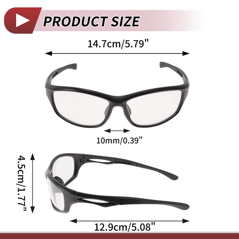 Hihaha 1 Pc Motorcycle Riding Goggles PC Clear Lens Black