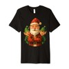 Low Poly Christmas Cute Geometric Santa Claus Elf Premium T-Shirt