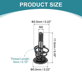 sourcing map GPU Spring Screws, 15pcs M2x11.3mm 5.5mm Spring OD GPU Graphics Card Back Plate Heatsink Screws Computer Fan Fixed Screw, Black
