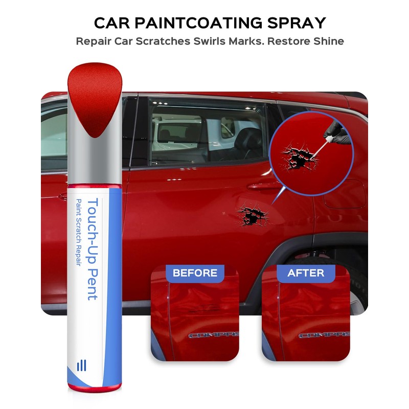PARTS4EV PRC/MRC Firecracker Red Touch Up Paint Compatible with Jeep