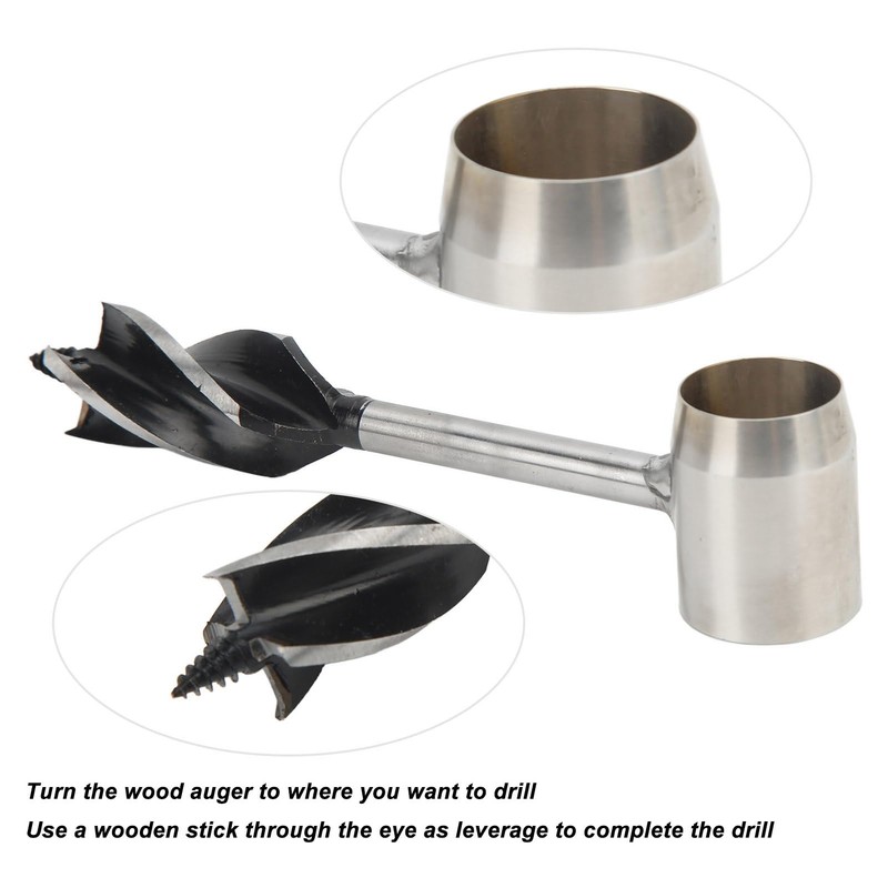 CYTGOUPER Bushcraft Tools Hand Auger Drill Bit Set, Wood Drills