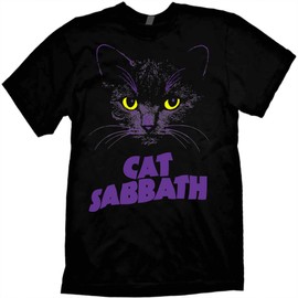 Cat Sabbath T-Shirt (US, Alpha, Small, Regular, Regular, Black)