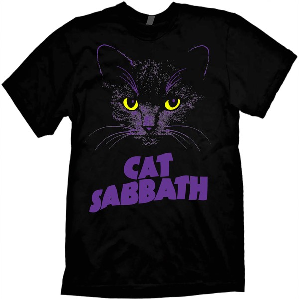Cat Sabbath T-Shirt (US, Alpha, Small, Regular, Regular, Black)